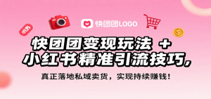 快团团变现玩法+小红书精准引流技巧,真正落地私域卖货,一年从0做到月入3万+-桀创项目掘金社