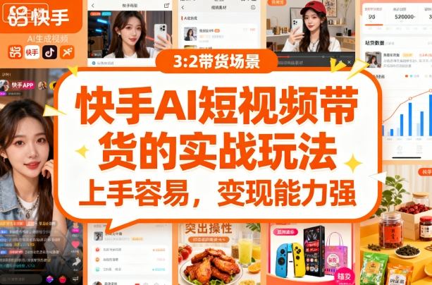 快手ai短视频带货的实战玩法，上手容易，变现能力强-桀创项目掘金社