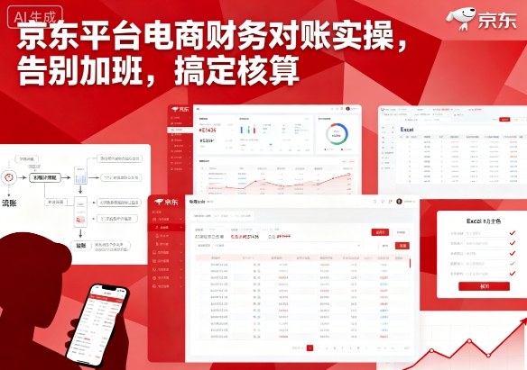 京东平台电商财务对账实操，告别加班，搞定核算-桀创项目掘金社