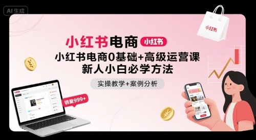 小红书电商0基础+高级运营课，新人小白必学方法，实操教学+案例分析-桀创项目掘金社