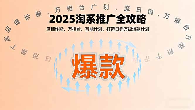 2025淘系推广全攻略，店铺诊断、万相台、智能计划，打造日销万级爆款计划-桀创项目掘金社
