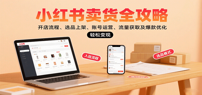 小红书卖货全攻略：开店流程、选品上架、账号运营、流量获取及爆款优化，轻松变现-桀创项目掘金社