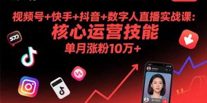 视频号+快手+抖音+数字人直播实战课(9月-桀创项目掘金社