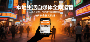 本地生活自媒体全案运营，从账号定位、内容创作到流量变现与商家合作实战课-桀创项目掘金社