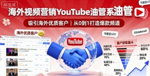 海外视频营销YouTube油管系列课程，吸引海外优质客户-桀创项目掘金社