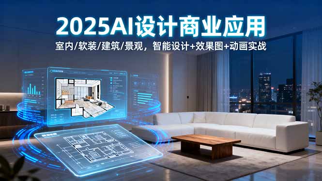 2025AI设计商业应用：室内/软装/建筑/景观，智能设计+效果图+动画实战-桀创项目掘金社