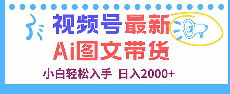 视频号最新AI图文带货，每天几分钟，小白轻松入手，日入2000+-桀创项目掘金社