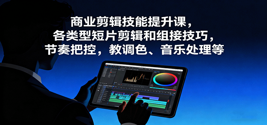 商业剪辑技能提升课，各类型短片剪辑和组接技巧，节奏把控，教调色、音乐处理等-桀创项目掘金社