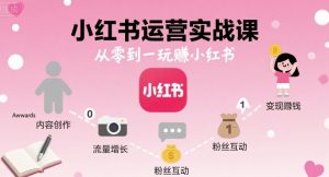 小红书运营实战课,从零到一玩賺小红书-桀创项目掘金社