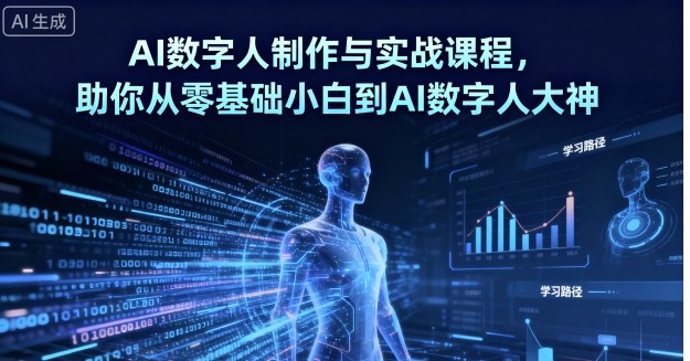 AI数字人制作与实战课程，助你从零基础小白到AI数字人大神-桀创项目掘金社