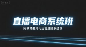 直播电商系统班，同领域差异化运营进阶系统课-桀创项目掘金社