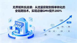 无界矩阵实战课：从流量获取到爆单转化的全链路技术，实现店铺GMV提升200%-桀创项目掘金社