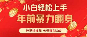 七天狂赚8600,小白纯手机操作,日入1000+-桀创项目掘金社