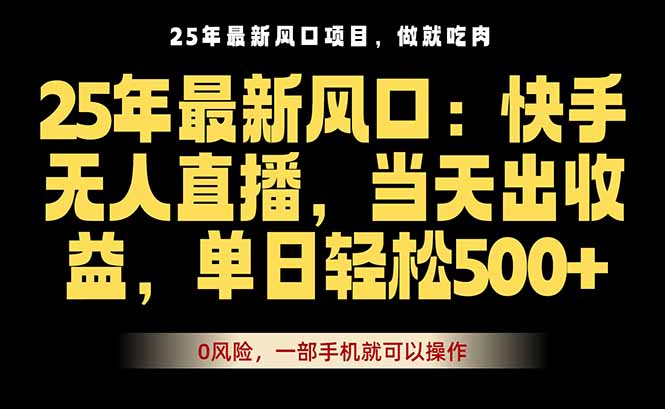 25年最新无人直播玩法，当天秒出单，一部手机就可操作-桀创项目掘金社