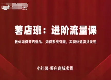 小红薯薯店商城卖货，进阶流量课，教你如何开店选品、如何系统引流，实现快速卖货变现-桀创项目掘金社