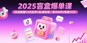 2025盲盒爆单课，抖店搭建+5天起号+私域变现，单月GMV突破10万-桀创项目掘金社