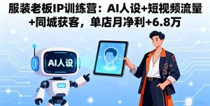 服装老板IP训练营：AI人设+短视频流量+同城获客，单店月净利+6.8万-桀创项目掘金社