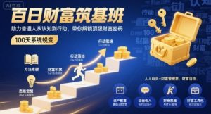 百日财富筑基班，助力普通人从认知到行动，带你解锁顶级财富密码-桀创项目掘金社