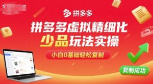 拼多多虚拟精细化少品玩法实操，小白0基础轻松复制-桀创项目掘金社