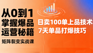 抖音小店爆品打造与矩阵裂变实战课-桀创项目掘金社