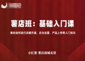 小红薯薯店商城卖货，基础入门课，教你如何进行店铺开通、后台设置、产品上传等入门知识-桀创项目掘金社