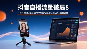 抖音直播流量破局8-9月新课：自然流与千川双轨运营，从0到1流量突破-桀创项目掘金社