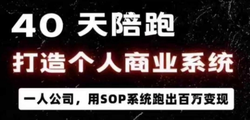 40天陪跑打造个人商业系统，一人公司，用SOP系统跑出百W变现-桀创项目掘金社