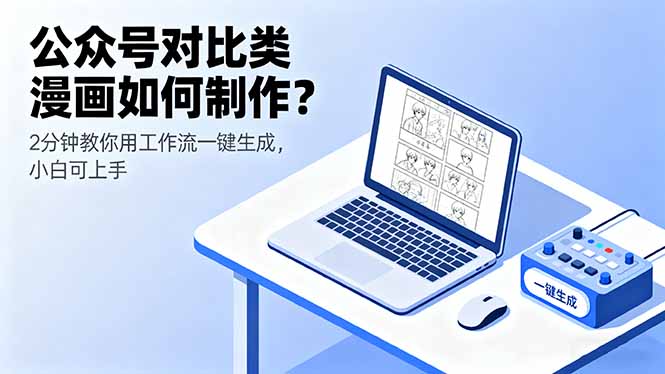 公众号对比类漫画如何制作？2分钟教你用工作流一键生成，小白可上手-桀创项目掘金社