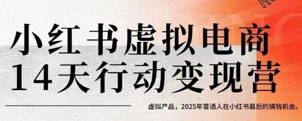 小红书虚拟电商14天变现训练营，虚拟产品，2025年普通人在小红书最后的搞钱机会(更新)-桀创项目掘金社