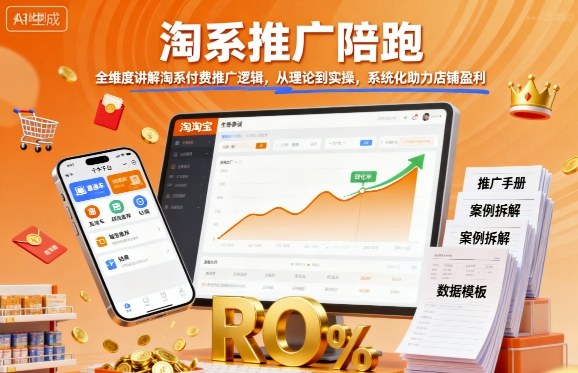 淘系推广陪跑，全维度讲解淘系付费推广逻辑，从理论到实操，系统化助力店铺盈利-桀创项目掘金社