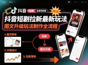 抖音短剧拉新最新玩法之图文升级玩法制作全流程，操作简单，0粉可做-桀创项目掘金社