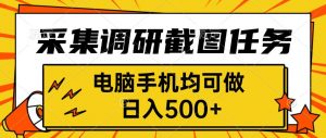 采集，调研，截图任务，电脑手机均可做，日入500+-桀创项目掘金社