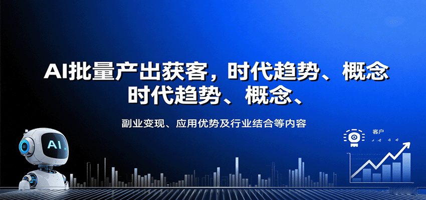 AI批量产出获客，时代趋势、概念、副业变现、应用优势及行业结合等内容-桀创项目掘金社