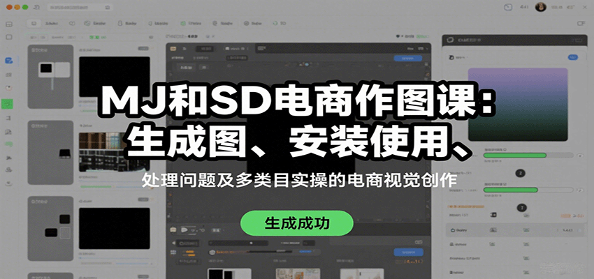 MJ和SD电商作图课：生成图、安装使用、处理问题及多类目实操的电商视觉创作-桀创项目掘金社