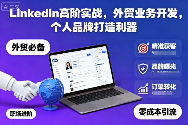 Linkedin高阶实战,外贸业务开发,个人品牌打造利器-桀创项目掘金社