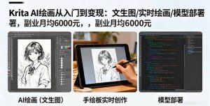 Krita AI绘画从入门到变现：文生图/实时绘画/模型部署，副业月均6000元-桀创项目掘金社