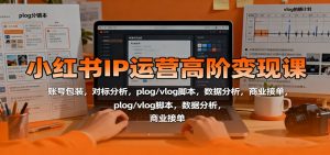 小红书IP运营高阶变现课:账号包装,对标分析,plog/vlog脚本,数据分析,商业接单-桀创项目掘金社