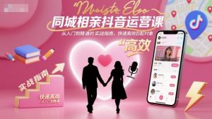 同城相亲抖音运营课,从入门到精通的实战指南,快速高效匹配对象-桀创项目掘金社