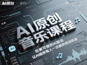 AI原创音乐课程，在家可做的Ai副业，让Ai给所有人一次新的创业机会-桀创项目掘金社