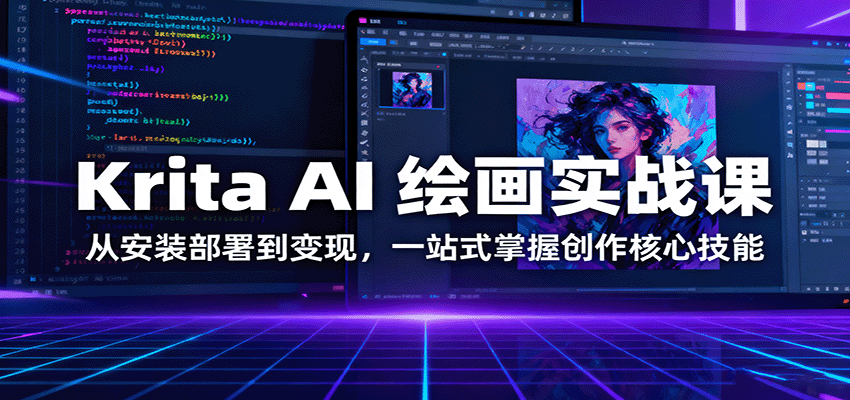 Krita AI 绘画实战课：从安装部署到变现，一站式掌握创作核心技能-桀创项目掘金社