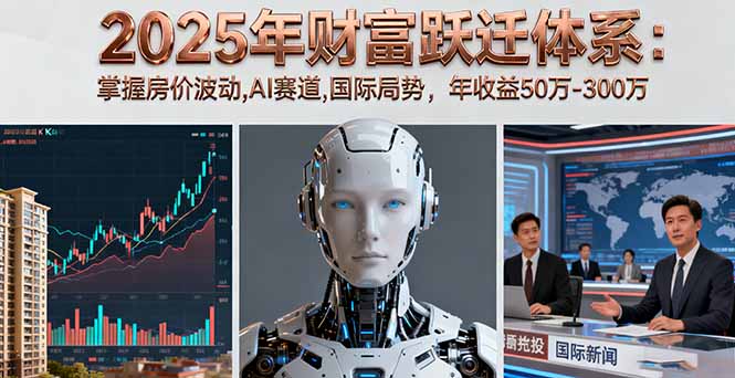 2025年财富跃迁体系：掌握房价波动,AI赛道,国际局势，年收益50万-300万-桀创项目掘金社