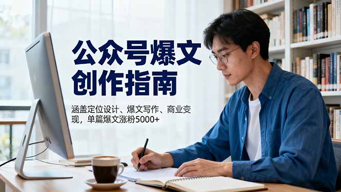 公众号爆文创作指南,涵盖定位设计+爆文写作+商业变现,单篇爆文涨粉5000+-桀创项目掘金社