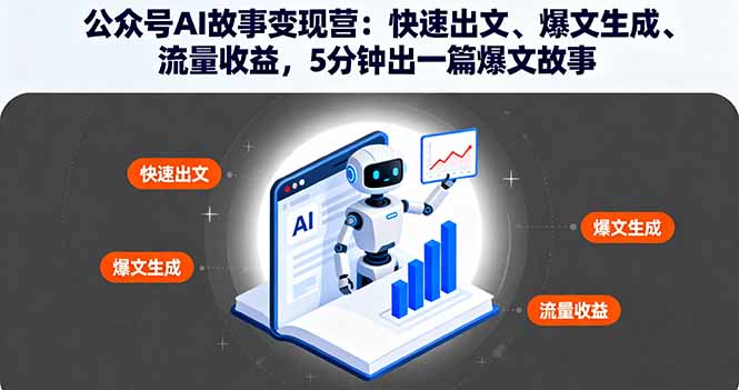 公众号AI故事变现营：快速出文、爆文生成、流量收益，5分钟出一篇爆文故事-桀创项目掘金社