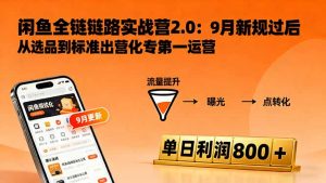 闲鱼变现课3.0:掌握链接优化、流量提升、商业变现,单日利润800+-桀创项目掘金社