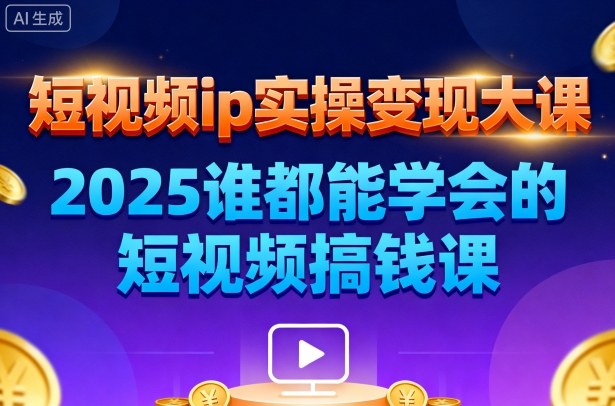 短视频ip实操变现大课,7月26-27日广州站线下课,2025谁都能学会的短视频搞钱课-桀创项目掘金社