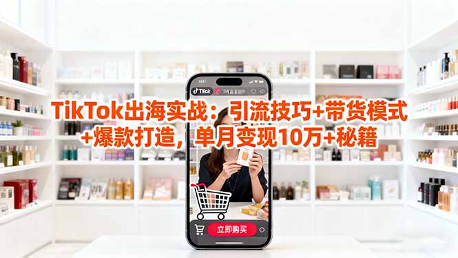 「TikTok出海实战」引流技巧+带货模式+爆款打造，单月变现10万+秘籍-桀创项目掘金社