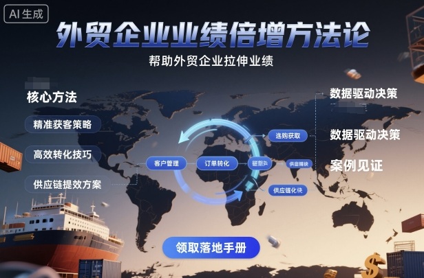外贸企业业绩倍增方法论，帮助外贸企业拉伸业绩-桀创项目掘金社