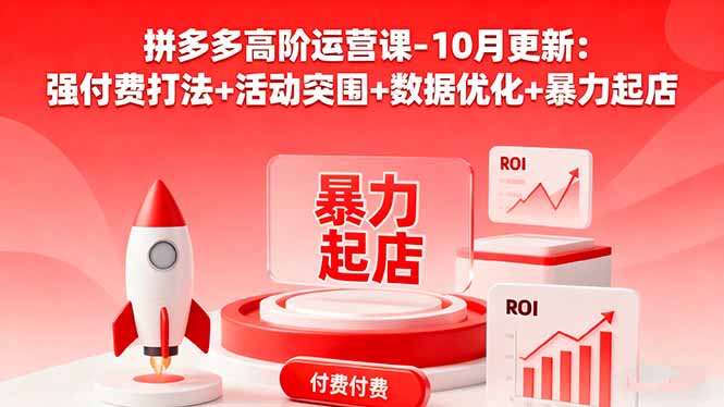 拼多多高阶运营课-10月更新：强付费打法+活动突围+数据优化+暴力起店-桀创项目掘金社