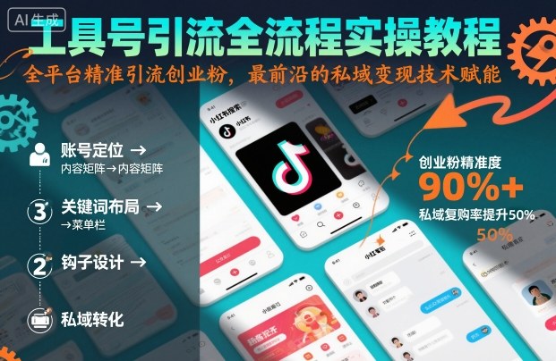 工具号引流全流程保姆级实操教程，全平台精准引流创业粉，最前沿的私域变现技术赋能-桀创项目掘金社