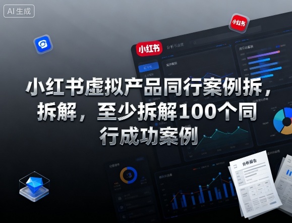 小红书虚拟产品同行案例拆解，至少拆解100个同行成功案例-桀创项目掘金社
